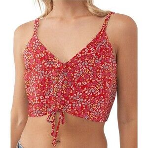 O'Neill Red Floral Crop Top